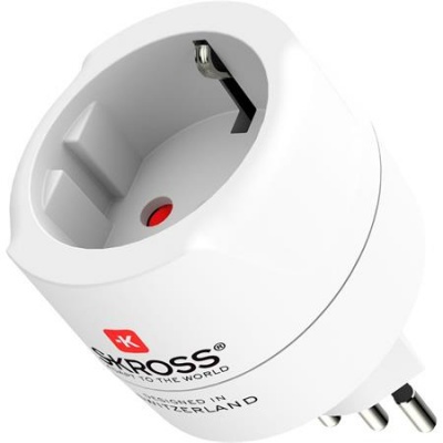 Adapter, Svájcba, Olaszországba, Brazíliába utazóknak, földelt, SKROSS