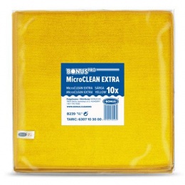 Törlőkendő, univerzális, 10 db, 40x40 cm, BONUS "MicroCLEAN Extra", sárga
