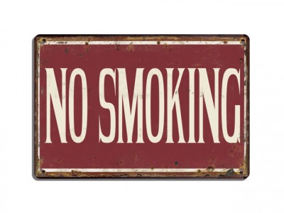 Retro dekor fémtábla, NO SMOKING, Méret:20x30cm