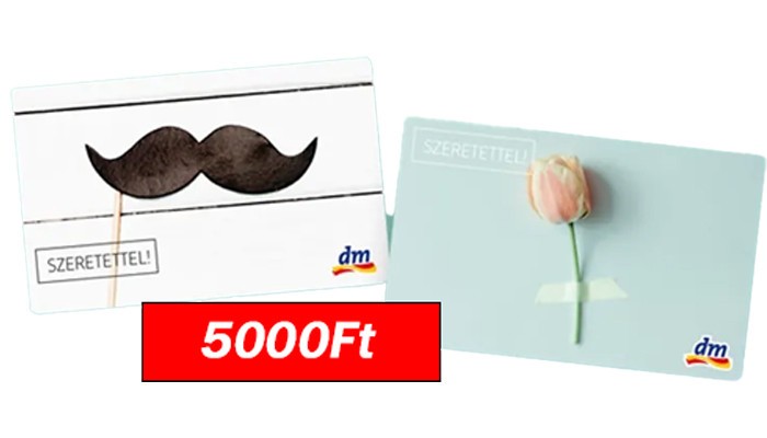 5000 Ft értékű DM ajándék kupon új vásárlóknak nettó 100 000 Ft vásárlás felett
